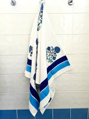 Blue Flora Bath Towel