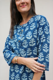 Indigo Tree Hand Block Print Tunic