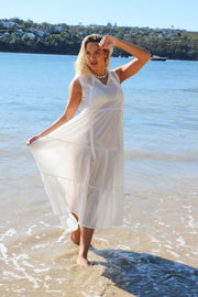Kala - White Maxi Tiered Dress