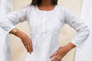Karina - White Hand Embroidered Tunic
