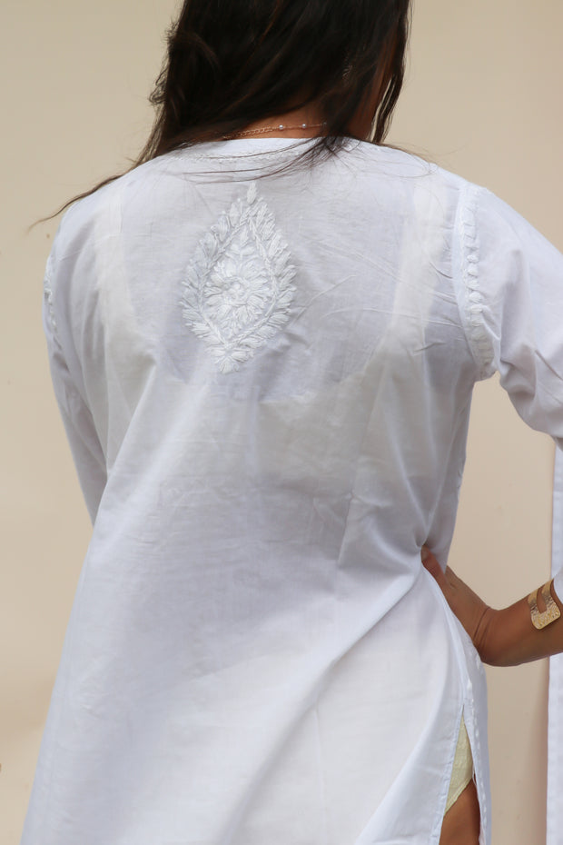 Kira - White Hand Embroidered Tunic