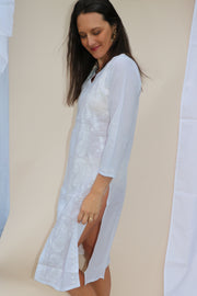 Paisley - White Hand Embroidered Cotton Tunic