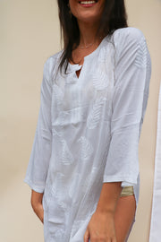 Parna - White Hand Embroidered Tunic