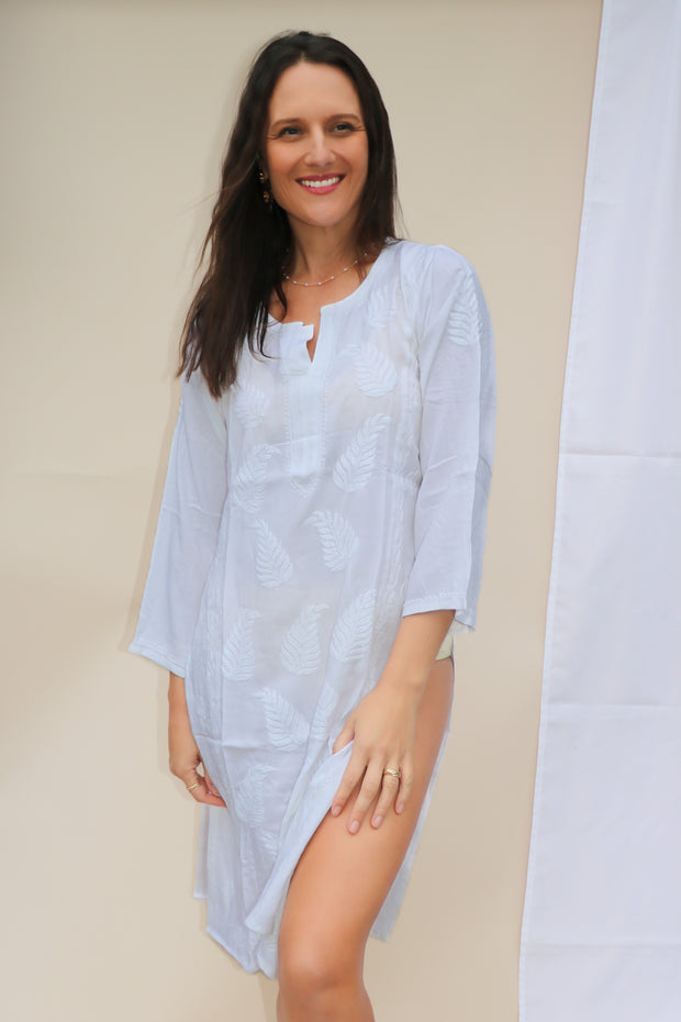 Parna - White Hand Embroidered Tunic